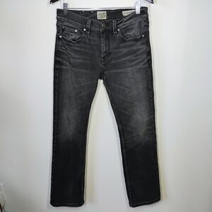 Moon Shine 120 Proof Slim Straight Jeans Mens 32x30 Black Faded Zip Fly